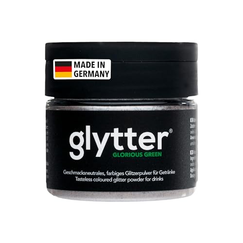 Glytter Glitzerpulver für Getränke (Grün) - essbarer Glitzer für Drinks & Flüssigkeiten, z.B. für Likör, Sekt, Cocktails - trinkbares & geschmacksneutrales Glitzerpulver - Glitzerpuder, Glitzer-Staub von Glytter