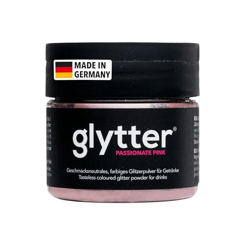 Glytter Glitzerpulver für Getränke (Pink) - essbarer Glitzer für Drinks & Flüssigkeiten, z.B. für Likör, Sekt, Cocktails - trinkbares & geschmacksneutrales Glitzerpuder, Glitzer-Staub von Glytter