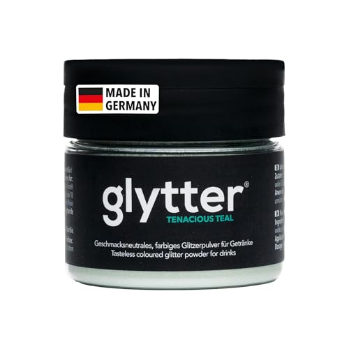 Glytter Glitzerpulver für Getränke (Türkis) - essbarer Glitzer für Drinks & Flüssigkeiten, für Likör, Sekt, Cocktails - trinkbares & geschmacksneutrales Glitzerpulver - Glitzerpuder, Glitzer-Staub von Glytter