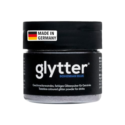 Glytter Glitzerpulver für Getränke (Blau) - essbarer Glitzer für Drinks & Flüssigkeiten, z.B. für Likör, Sekt, Cocktails - trinkbares & geschmacksneutrales Glitzerpulver - Glitzerpuder, Glitzer-Staub von Glytter