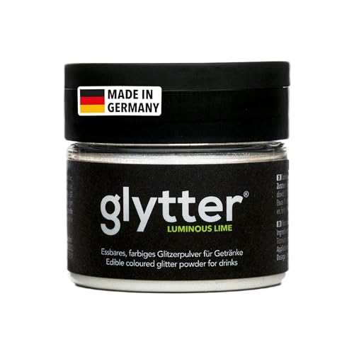 Glytter Glitzerpulver für Getränke (Neongrün) - essbarer Glitzer für Drinks & Flüssigkeiten, für Likör, Sekt, Cocktails - trinkbares & geschmacksneutrales Glitzerpulver - Glitzerpuder, Glitzer-Staub von Glytter