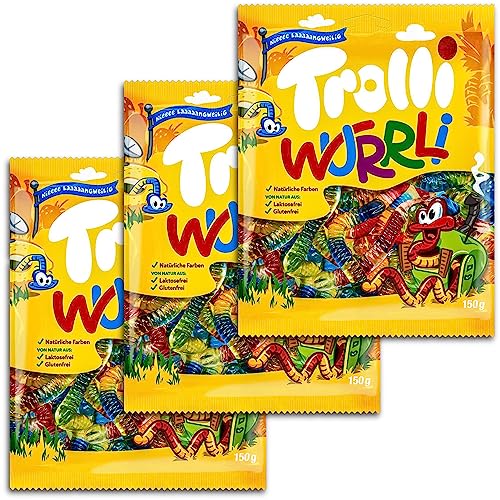 3 er Pack Trolli Wurrli 3 x 150g Fruchtgummi Schlangen 3 er Pack Trolli Wurrli 3 x 150g Fruchtgummi Schlangen von Gmbh