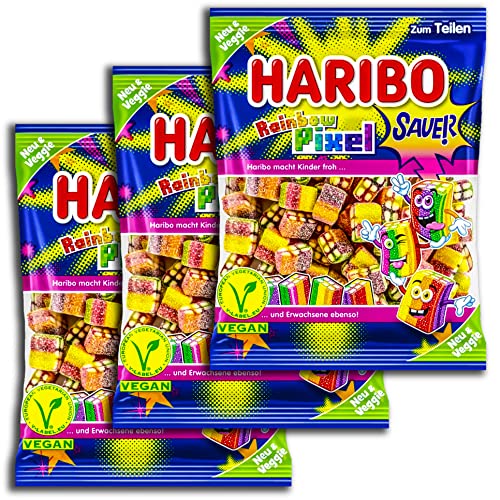 3 er Set Haribo Rainbow Pixel Sauer 3 x 160 G von GmbhHaribo