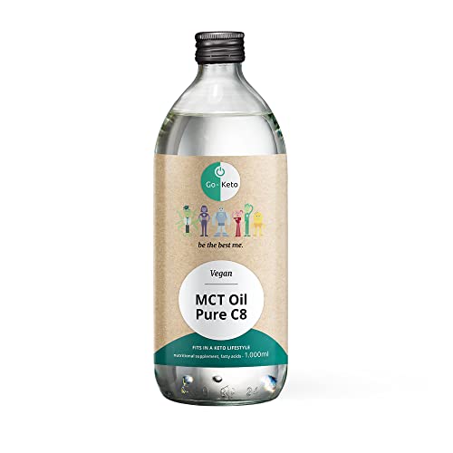 Go-Keto MCT Öl C8, 1000ml | C8 MCT Oil aus Kokosöl, hochwertige C8 Caprylsäure, MCT Oil perfekt für die Keto Diät & Bulletproof Coffee, vegan, zuckerfrei, non GMO von Go-Keto