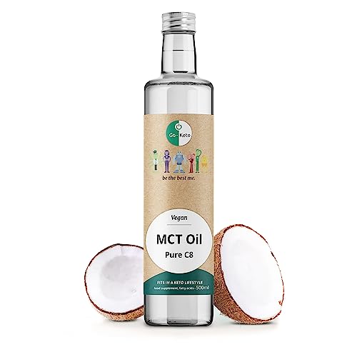 Go-Keto MCT Öl C8 500ml, MCT C8 Caprylsäure Kokosöl palmölfrei, perfekt für die Keto Diät, MCT Oil C8 als idealer Keto Kaffee Creamer für Bulletproof Coffee und Keto Shake, vegan, non GMO von Go-Keto
