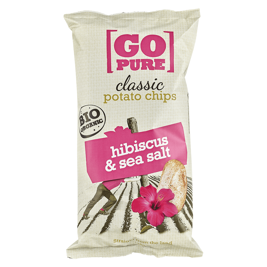 Bio Kartoffelchips mit Hibiskus und Meersalz von GoPure