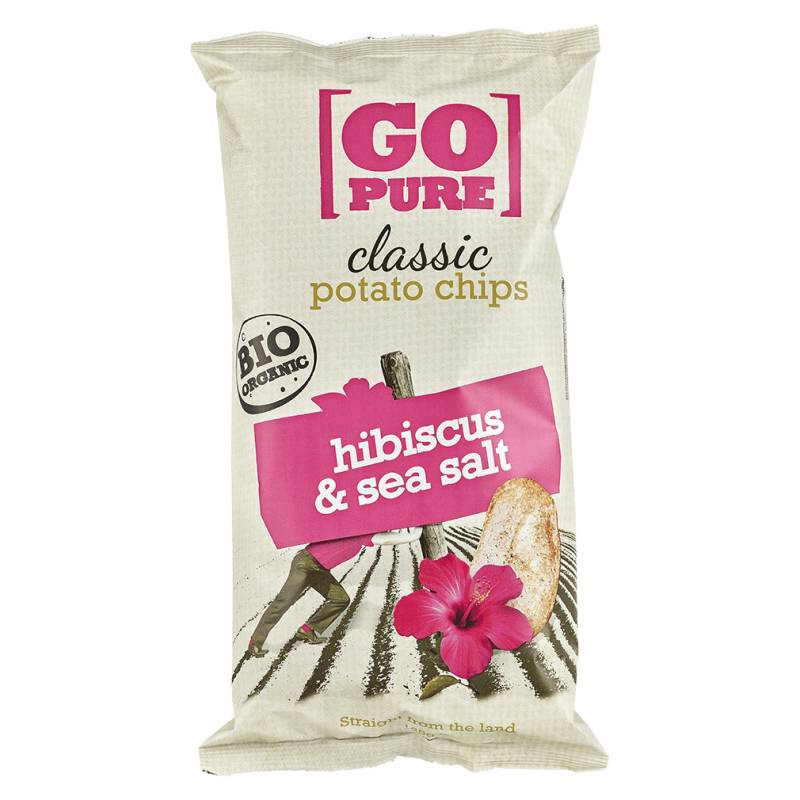 Bio Kartoffelchips mit Hibiskus und Meersalz von GoPure