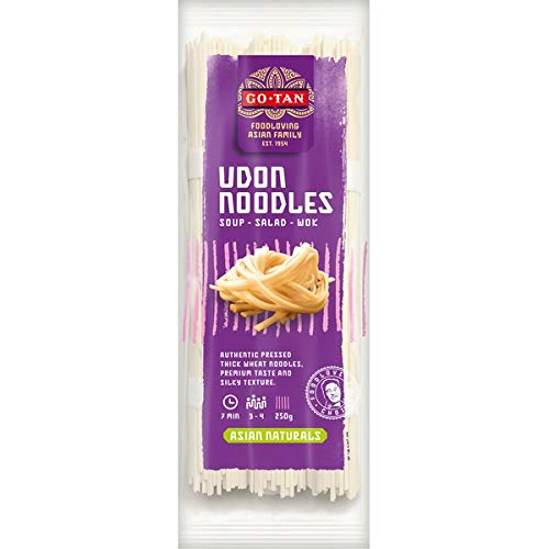 Go-Tan -Udon Noodlesk - Ideal für Suppen - Salate und für den Wok - 250 Gramm von Go-Tan