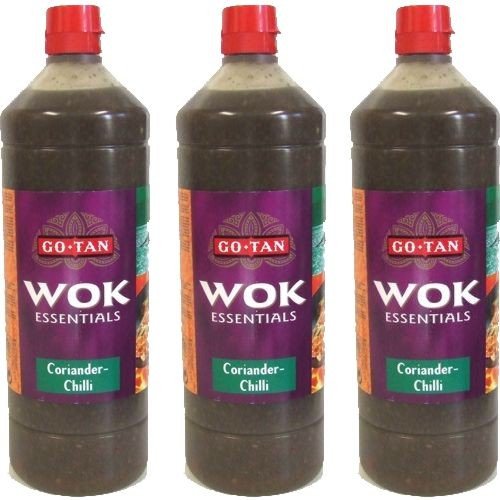 GoTan Asia-Sauce Coriander-Chilli 3 x 1000ml (Koriander-Chili) Wok Essentials von Go Tan
