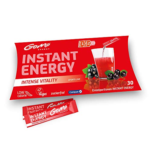 GoMo ENERGY® Energiegetränk ohne Zucker I Wachmacher mit L-Carnitin, Koffein, Vitamin-B-Komplex hochdosiert I Getränkepulver mit beerigem Holunder Geschmack I INTENSE VITALITY 30 Portionen von GoMo