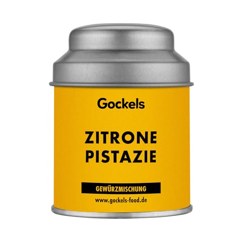 Zitrone Pistazie Gewürzmischung – Frisch & nussig mit Zitronenschale, Minze & Pistazien – Für Fisch, Gemüse, Fleisch, Salate, Süßspeisen & Dips – Vielseitiger Allrounder – 35g von Gockels