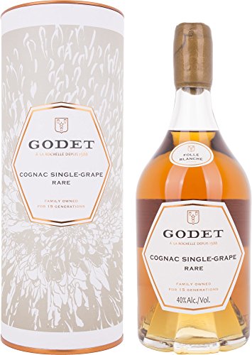 Godet SINGLE-GRAPE RARE Folle Blanche mit Geschenkverpackung Cognac (1 x 0.7 l) von Godet