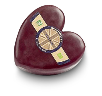 Vintage Cheddar Herz Bio mind. 60% Fett i. Tr. von Godminster