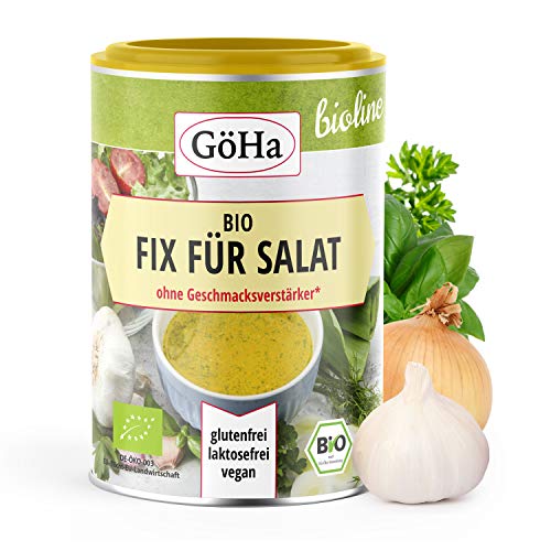 GöHa BIO Fix für Salat / Bio-Salatsauce laktosefrei, glutenfrei & vegan / Salatsoße Bio aus besten Zutaten / Bio Kräutermischung ohne Geschmacksverstärker / Salatgewürz mit Nährstoffen (1x 200g) von GöHa