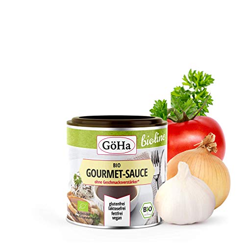 GöHa Bio Gourmet-Sauce/Bio Sauce ohne Geschmacksverstärker/Vegane Bratensoße/Dunkle Bratensauce/BIO Dunkle Soße/Vegane Soße für einen individuellen Geschmack (1x 84g) von GöHa