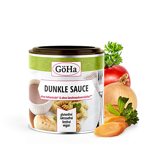 GöHa Dunkle Soße ohne Hefeextrakt / Bratensauce ohne Geschmacksverstärker / Leckere Sauce zu Braten / Sauce ohne Palmöl und Glutamat / Dunkle Soße glutenfrei und fettfrei (1x 110g) von GöHa