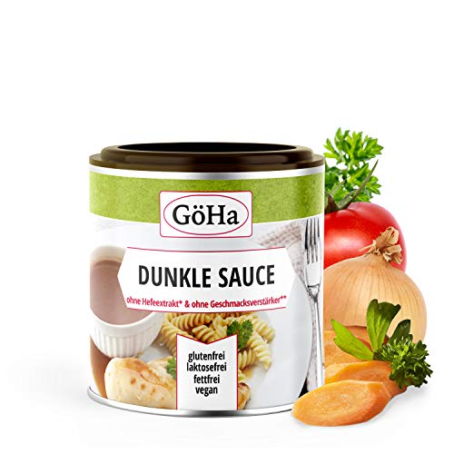 GöHa Dunkle Soße ohne Hefeextrakt/Bratensauce ohne Geschmacksverstärker/Leckere Sauce zu Braten/Sauce ohne Palmöl und Glutamat/Dunkle Soße glutenfrei und fettfrei (1x 110g) von GöHa