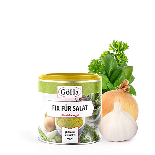 GöHa Salatdressing laktosefrei & glutenfrei / Fix für Salat / Vegane Salatsauce ohne Farb- oder Konservierungsstoffe / Salat-Kräuter-Dressing besonders für Allergiker / Kräuter-Mischung (1x 110g) GöHa Salatdressing laktosefrei & glutenfrei / Fix für Salat / Vegane Salatsauce ohne Farb- oder Konservierungsstoffe / Salat-Kräuter-Dressing besonders für Allergiker / Kräuter-Mischung (1x 110g) von GöHa