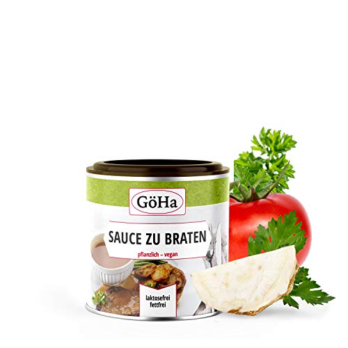 GöHa Sauce zu Braten/Vegane Bratensauce/Saucenpulver zu 100% vegan/Vegane Bratensauce ohne Farb- oder Konservierungsstoffe/Vegane Lebensmittel/Soße zum Braten/Laktosefreie Sauce (1x 100g) von GöHa