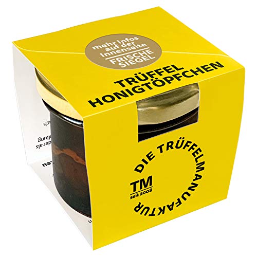 Die Trüffelmanufaktur - Miele di Tartufi Feinkost Trüffelhonig mit 10 % echtem schwarzem Trüffel, Akazienhonig veredelt mit feinsten schwarzen Trüffelscheiben, Blütenhonig im 120 g Glas Die Trüffelmanufaktur - Miele di Tartufi Feinkost Trüffelhonig mit 10 % echtem schwarzem Trüffel, Akazienhonig veredelt mit feinsten schwarzen Trüffelscheiben, Blütenhonig im 120 g Glas von Die Trüffelmanufaktur
