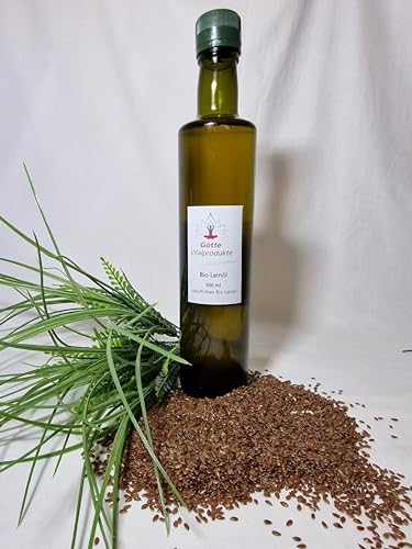Leinöl 0,5 Liter, frisch kaltgepresst aus Bio Leinsamen, naturtüb,nativ Leinöl 0,5 Liter, frisch kaltgepresst aus Bio Leinsamen, naturtüb,nativ von Götte Vitalprodukte