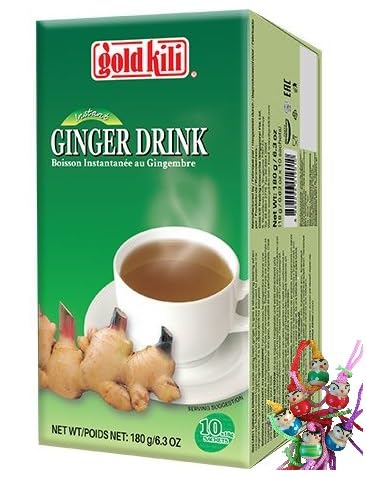 [ 24x 180g (240x18g) ] GOLD KILI Instant Ingwergetränk/Instant Ginger Drink + ein kleines Glückspüppchen - Holzpüppchen von Gold Kili