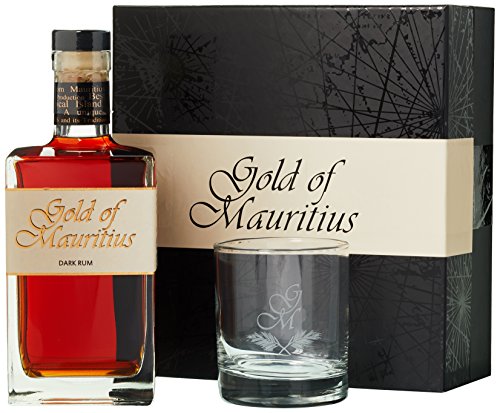 Gold of Mauritius Dark Rum 40% Vol. 0,7 l + GB mit Glas von Gold of Mauritius