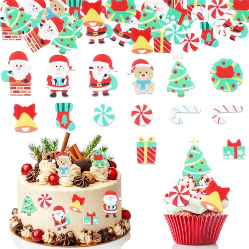 GoldRock Essbare Tortendeko Weihnachten,100 Stück Weihnachts Esspapier Tortendeko Weihnachten Essbar Cupcake Topper,Weihnachtsmann Muffin Deko,Kuchen Deko Weihnachten,Tortendeko Essbar für Weihnachten GoldRock Essbare Tortendeko Weihnachten,100 Stück Weihnachts Esspapier Tortendeko Weihnachten Essbar Cupcake Topper,Weihnachtsmann Muffin Deko,Kuchen Deko Weihnachten,Tortendeko Essbar für Weihnachten von GoldRock