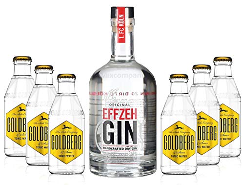 Effzeh Handcrafted Dry Gin 0,5l 500ml (42% Vol) + 6xGoldberg Tonic Water 0,2l MEHRWEG inkl. Pfand Gin Tonic Bar- [Enthält Sulfite] von Goldberg-Goldberg