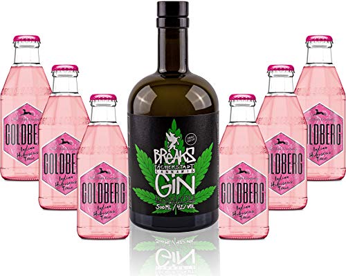 Gin Tonic Set - Breaks Cannabis Gin 50cl (42% Vol) + 6x Goldberg Indian Hibiscus Tonic 200ml inkl. Pfand MEHRWEG -[Enthält Sulfite] von Goldberg-Goldberg