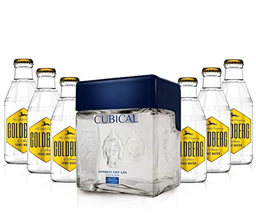 Gin Tonic Set - Cubical London Dry Gin 0,7l (40% Vol) + 6x Goldberg Tonic Water 200ml inkl. Pfand MEHRWEG -[Enthält Sulfite] von Goldberg-Goldberg