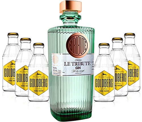 Gin Tonic Set - Le Tribute Gin 0,7l (43% Vol) + 6x Goldberg Tonic Water 200ml inkl. Pfand MEHRWEG -[Enthält Sulfite] von Goldberg-Goldberg