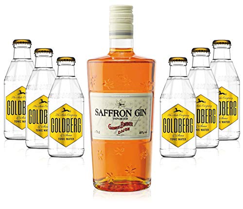Gin Tonic Set - Saffron Gin 0,7l 700ml (40% Vol) + 6x Goldberg Tonic Water 200ml inkl. Pfand MEHRWEG von Goldberg-Goldberg