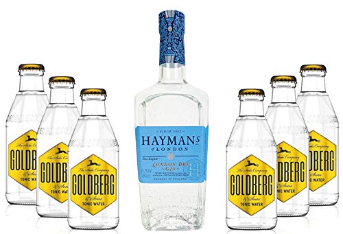 Haymans Dry Gin London 0,7l (41,2% Vol) + 6x Goldberg Tonic Water 200ml Spirituose Bar Cocktail Longdrink Gin tonic- [Enthält Sulfite] - Inkl. Pfand MEHRWEG von Goldberg-Goldberg