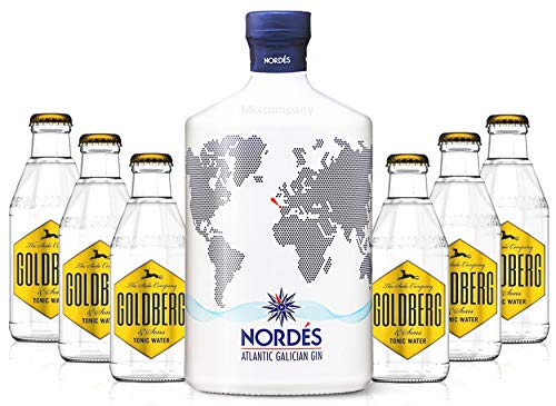 Nordes Atlantic Galician Gin aus Galizien 0,7l (40% Vol) + 6x Goldberg Tonic Water 0,2l MEHRWEG inkl. Pfand- [Enthält Sulfite] von Goldberg-Goldberg