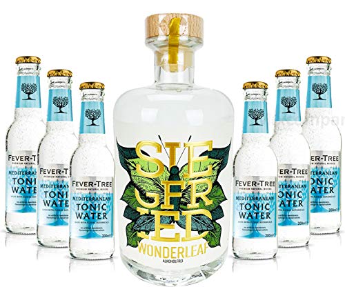 Siegfried Wonderleaf 0,5l (0% Vol) + 6x Fever-Tree Mediterranean Tonic Water 0,2 MEHRWEG alkoholfrei Longdrink Cocktail Bar inkl. PFAND- [Enthält Sulfite] von Goldberg-Goldberg