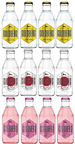 12 Flaschen Goldberg 3 Sorten Tonic Mix a 0,2 L ink. MEHRWEG Pfand (4 Fl. Tonic water, 4 Fl. Indian Hibiskus, 4 Fl. Japanese Yuzu) von FOXCUP