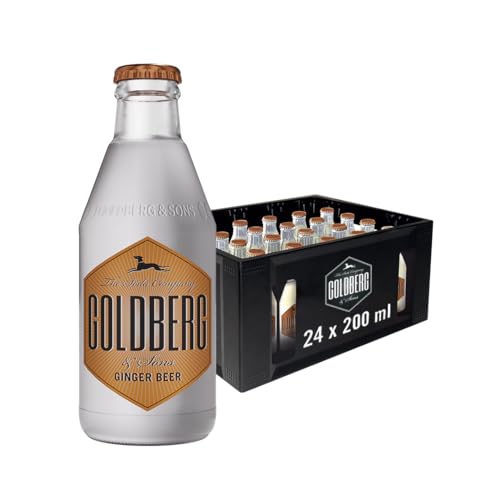 GOLDBERG Ginger Beer – 24 x 0,2L Glasflasche – Intensiv-würziger Filler mit natürlicher Ingwerschärfe – Perfekt für Moscow Mule & Cocktails GOLDBERG Ginger Beer – 24 x 0,2L Glasflasche – Intensiv-würziger Filler mit natürlicher Ingwerschärfe – Perfekt für Moscow Mule & Cocktails von Goldberg