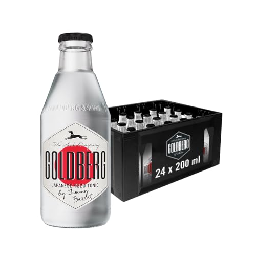 GOLDBERG Japanese Yuzu Tonic – 24 x 0,2L Glasflasche – Premium Tonic Water mit exotischer Yuzu-Frucht – Extra prickelnd für Cocktails, Gin & Mix-Getränke von Goldberg