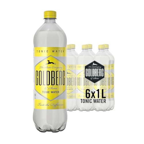 GOLDBERG Tonic Water – 6 x 1L PET-Flasche – Premium Tonic mit natürlichem Chinin & frischer Zitrone – Extra prickelnd für Gin, Cocktails & Longdrinks GOLDBERG Tonic Water – 6 x 1L PET-Flasche – Premium Tonic mit natürlichem Chinin & frischer Zitrone – Extra prickelnd für Gin, Cocktails & Longdrinks von Goldberg
