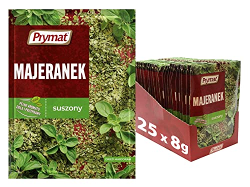 Prymat Majoran, getrockneter Majoran, aromatische Gewürze, getrocknete Kräuter, 8 g, 25 Stück Prymat Majoran, getrockneter Majoran, aromatische Gewürze, getrocknete Kräuter, 8 g, 25 Stück von Prymat