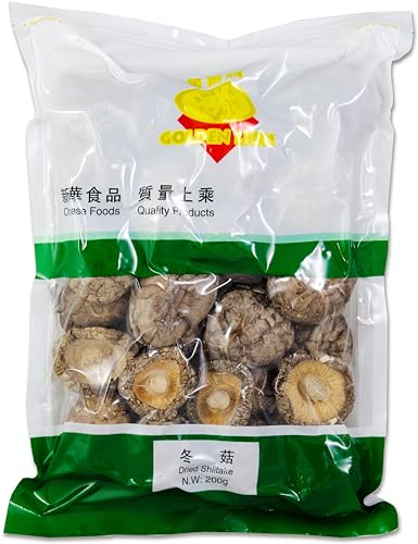 Golden Lion Shiitake Pilze, getrocknet 200g | AA Grade 4-5cm | Shii-Take, Tonko von Golden Lion