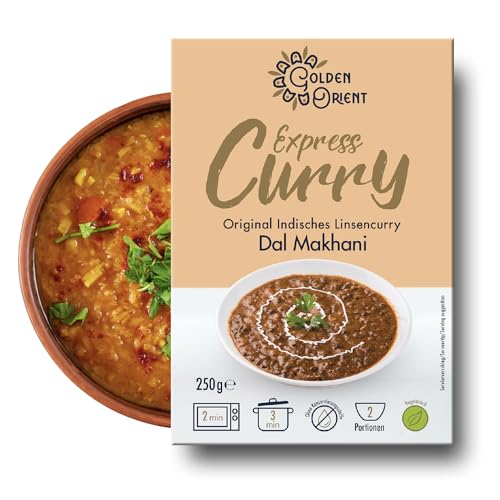 Golden Orient Express Curry Dal Makhani Fertiggericht (12 x 250g indisches Linsencurry) Mikrowelle/Pfanne schnell & einfach Vegetarisch Halal von Golden Orient