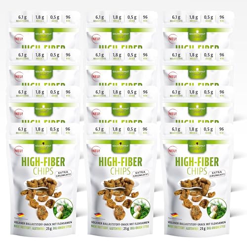 GOLDEN PEANUT Gourmet High-Fiber Chips Dill-Onion Style 12 x 25 g Beutel, sättigender Ballaststoff Snack, Omega-3, vegan und glutenfrei GOLDEN PEANUT Gourmet High-Fiber Chips Dill-Onion Style 12 x 25 g Beutel, sättigender Ballaststoff Snack, Omega-3, vegan und glutenfrei von Golden Peanut Gourmet