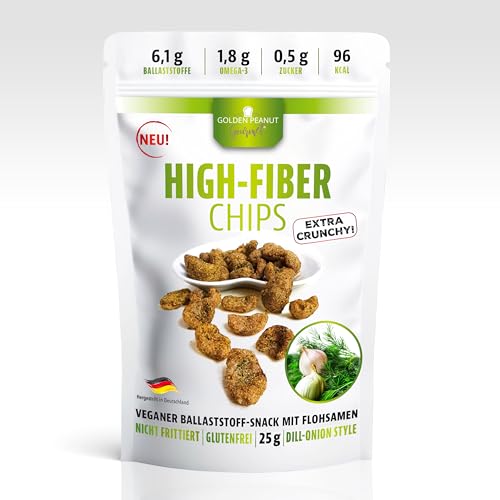 GOLDEN PEANUT Gourmet High-Fiber Chips Dill-Onion Style 25 g Beutel, sättigender Ballaststoff Snack, Omega-3, vegan und glutenfrei GOLDEN PEANUT Gourmet High-Fiber Chips Dill-Onion Style 25 g Beutel, sättigender Ballaststoff Snack, Omega-3, vegan und glutenfrei von Golden Peanut Gourmet