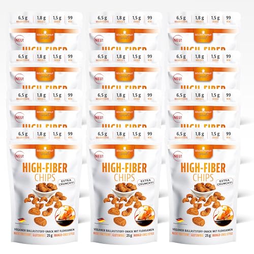 GOLDEN PEANUT Gourmet High-Fiber Chips Mango-Chili Style 12 x 25 g Beutel, sättigender Ballaststoff Snack, Omega-3, vegan und glutenfrei GOLDEN PEANUT Gourmet High-Fiber Chips Mango-Chili Style 12 x 25 g Beutel, sättigender Ballaststoff Snack, Omega-3, vegan und glutenfrei von Golden Peanut Gourmet