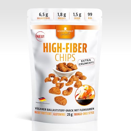 GOLDEN PEANUT Gourmet High-Fiber Chips Mango-Chili Style 25 g Beutel, sättigender Ballaststoff Snack, Omega-3, vegan und glutenfrei. GOLDEN PEANUT Gourmet High-Fiber Chips Mango-Chili Style 25 g Beutel, sättigender Ballaststoff Snack, Omega-3, vegan und glutenfrei. von Golden Peanut Gourmet
