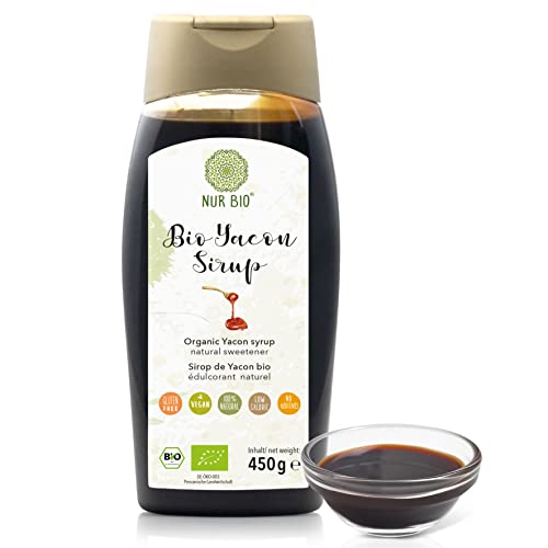NUR BIO® Yacon Sirup BIO 450 g, natürliche Süße aus der Yaconwurzel, ohne Zusätze, höchste Reinheit, vegan, Bio zertifiziert DE-ÖKO-003 von NUR BIO