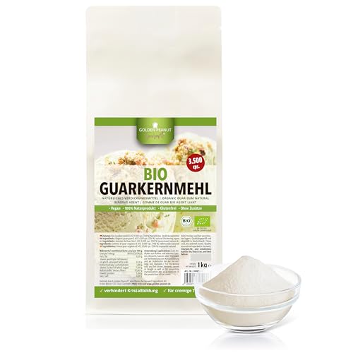 GOLDEN PEANUT Guarkernmehl 3500 cps. BIO 1 kg - Guar Gum, glutenfreies Verdickungsmittel, Hydrokolloid von GOLDEN PEANUT