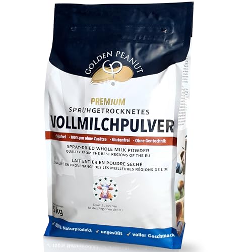 GOLDEN PEANUT Vollmilchpulver sprühgetrocknet 5 kg Pulver Milch Backen Eiscreme Krisenvorrat von GOLDEN PEANUT